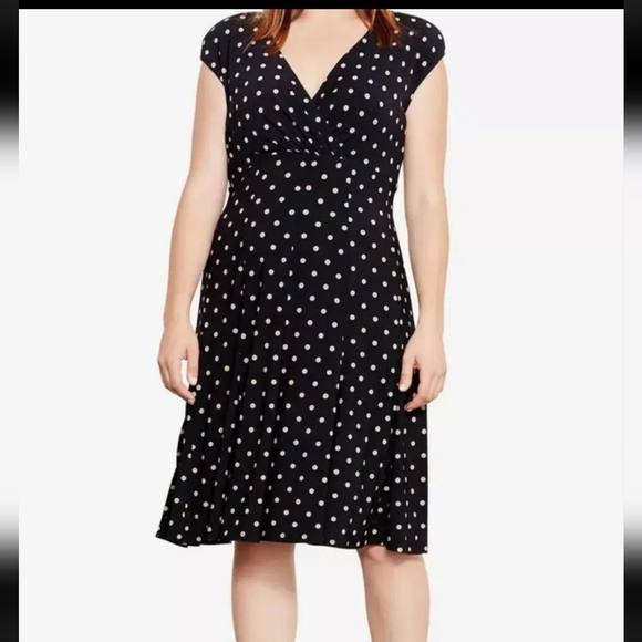Lauren Ralph Lauren Dresses & Skirts - New Ralph Lauren LRL Polka Dot Faux Wrap Dress Womens Cocktail Size 8